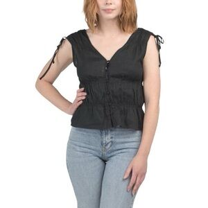 Cynthia Rowley Black Sleeveless Blouse
